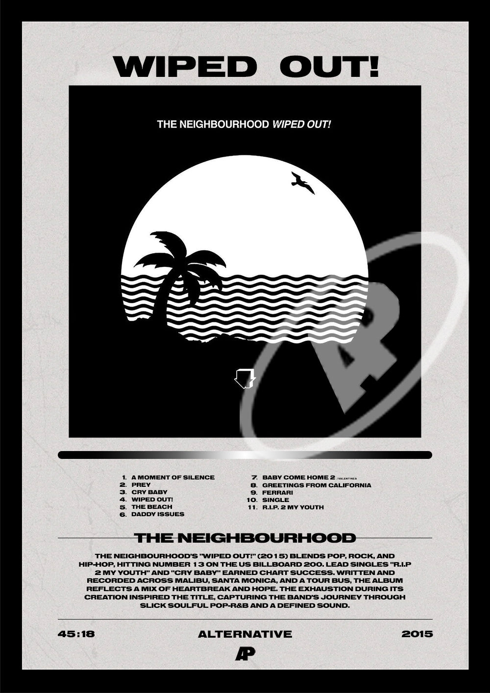 Wiped Out The Neighbourhood Album Cover Poster Atmos Posters wiped-out-the-neighbourhood-album-cover-poster-atmos-posters
