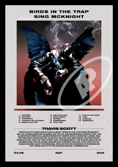 'Birds in the Trap Sing McKnight' - Travis Scott | Album Cover Poster