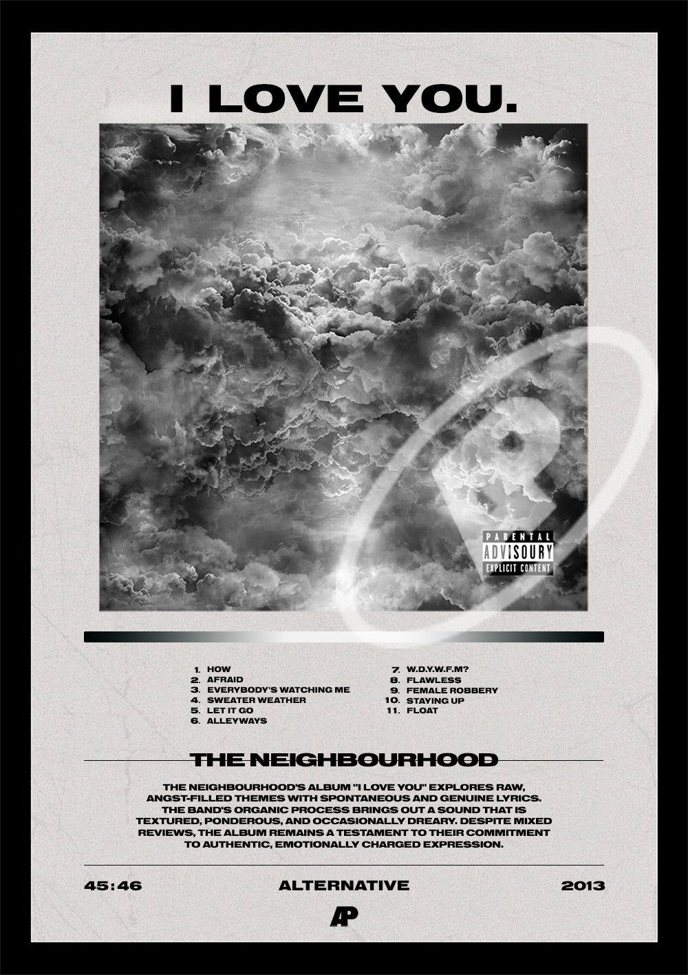 'I Love You' - The Neighbourhood | Album Cover Poster