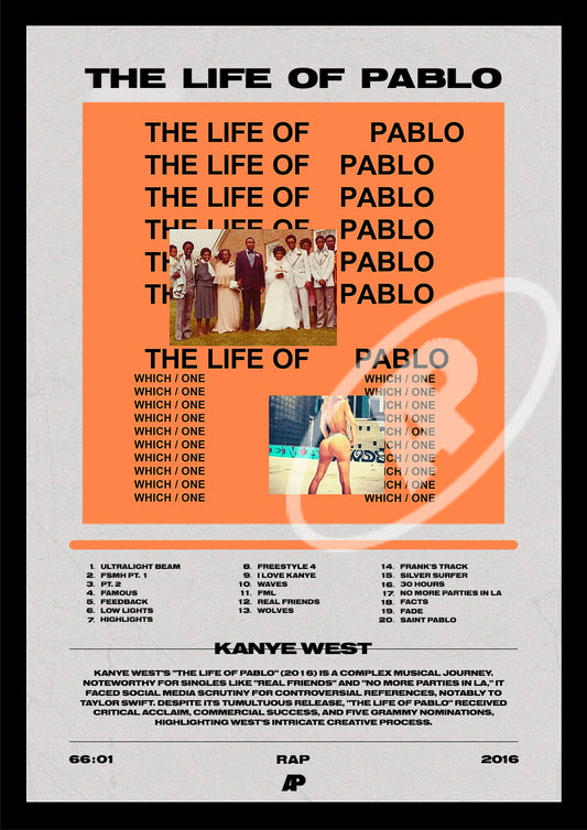 'The Life of Pablo' - Kanye West | Album Cover Poster